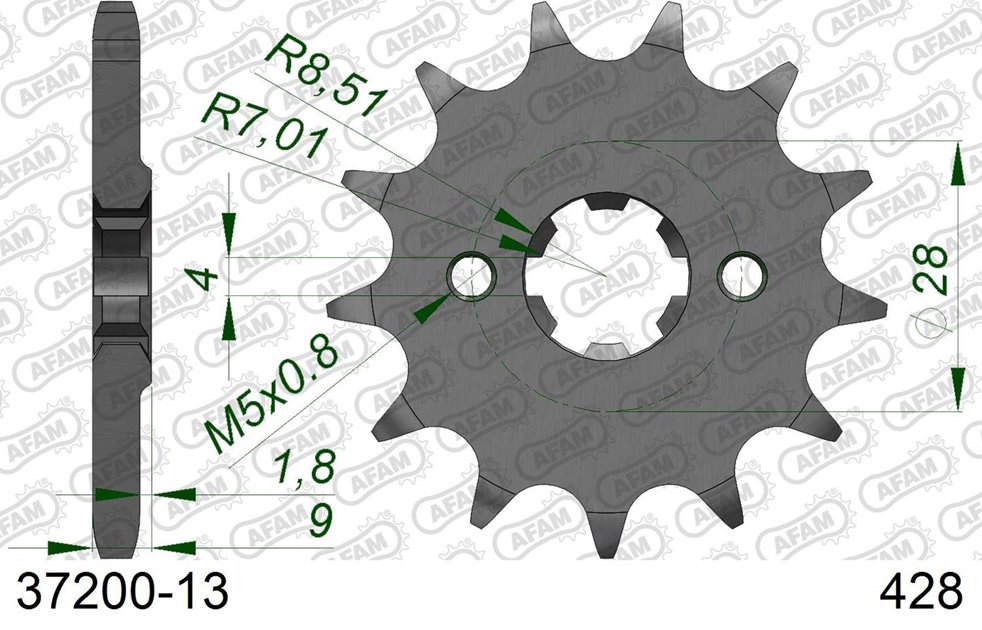 Zębatka przednia 13 Aprilia 125 RS4 ŁAŃC. 428 AFAM | 37200-13