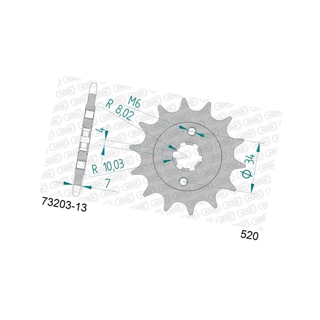 Zębatka przednia 13 KTM 125 Duke, 200 Duke ŁAŃC. 520 AFAM | 73203-13