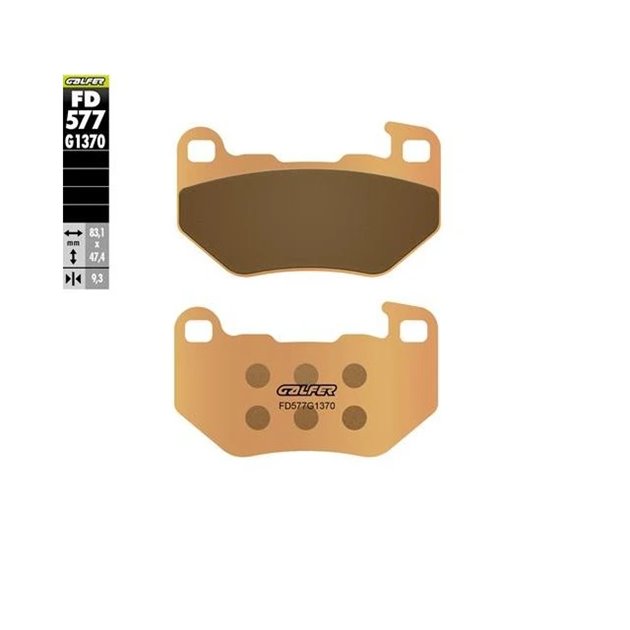 Klocki hamulcowe spiek metaliczny STREET tył Harley Davidson XL 883 SUPERLOW, RH 1250 SPOSTER S Galfer | FD577G1370