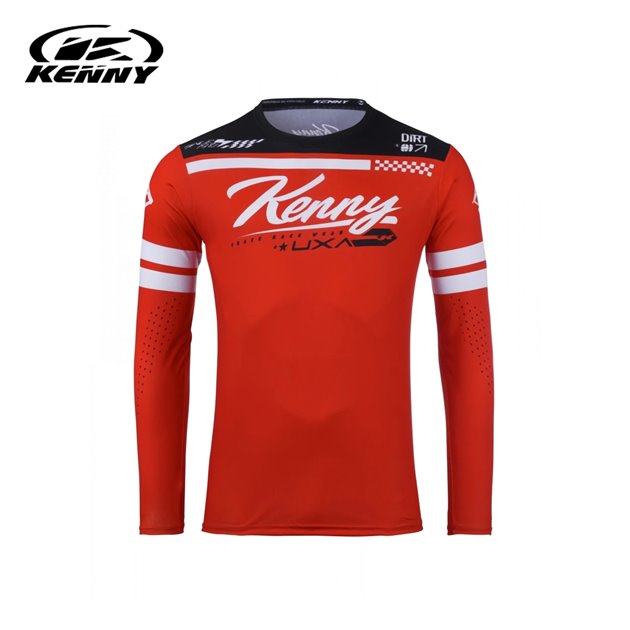 Koszulka Cross/Enduro Kenny Racing Track Dirt Red Czerwony/Biały / Czarny L | 251-3403011-5627
