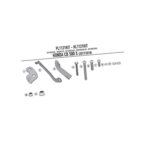 Adapter do zamontowania stelaża bocznego Kappa | KL1121KIT