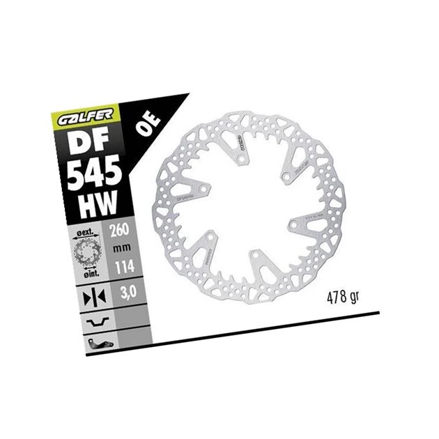 GALFER TARCZA HAMULCOWA PRZÓD DUCATI DESMO 450MX 2024-2026 (260X114X3MM) SHARK ENDURO MX
