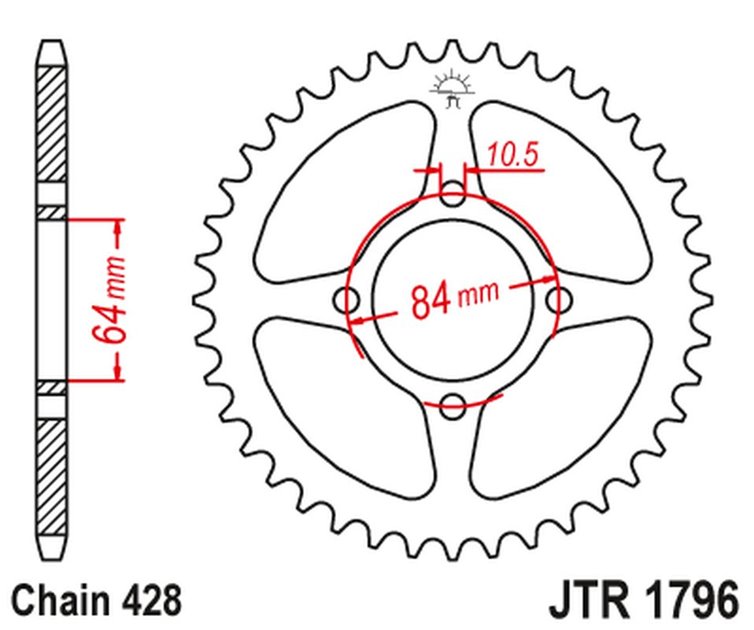 ZĘBATKA TYLNA 4467 49 SUZUKI RV 125 VAN VAN '03-16' (446749JT) (ŁAŃC.520)