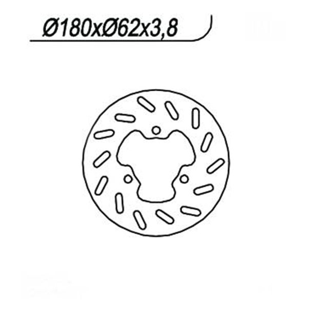 Tarcza hamulcowa (tył) DERBI SENDA 50 '95-'03 (180X62X3,8) (3X10,50MM) NG