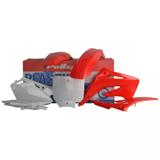 Zestaw plastików Body Kit Polisport biało czerwony OEM | 90078