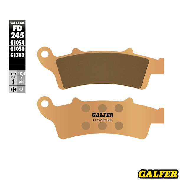 GALFER KLOCKI HAMULCOWE KH324 SPIEK METALICZNY SCOOTER (ZŁOTE) SKUTER