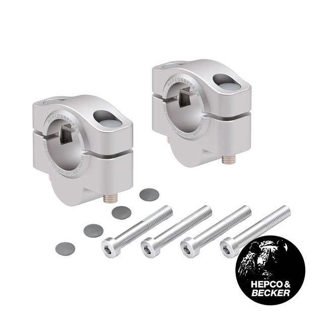 Podwyższenie kierownicy 20 mm srebrne Honda CB 300 R 2018 - 2025 Hepco & Becker | 42309508 20 09