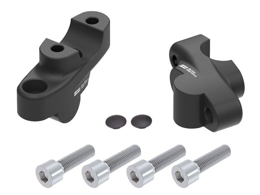 Podwyższenie kierownicy z przesunięciem 30 mm w górę, 21 mm w tył czarne Honda NC 750 X / DCT 2021-2026 Hepco & Becker | 42459530 00 01