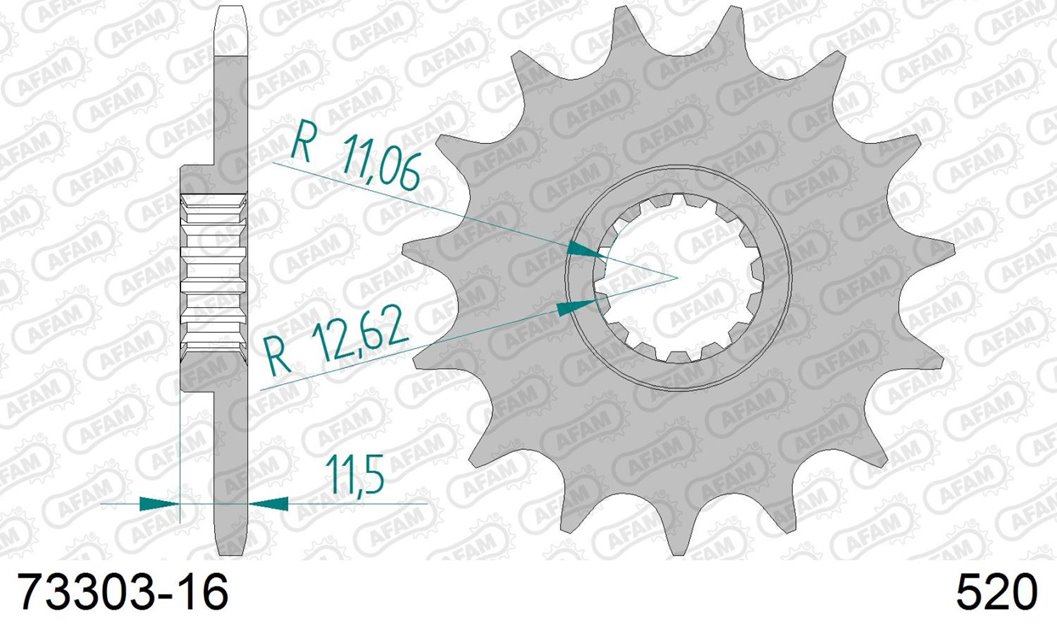 Zębatka przednia 16 KTM LC4 400/600/620/640/690 ŁAŃC. 520 AFAM | 73303-16