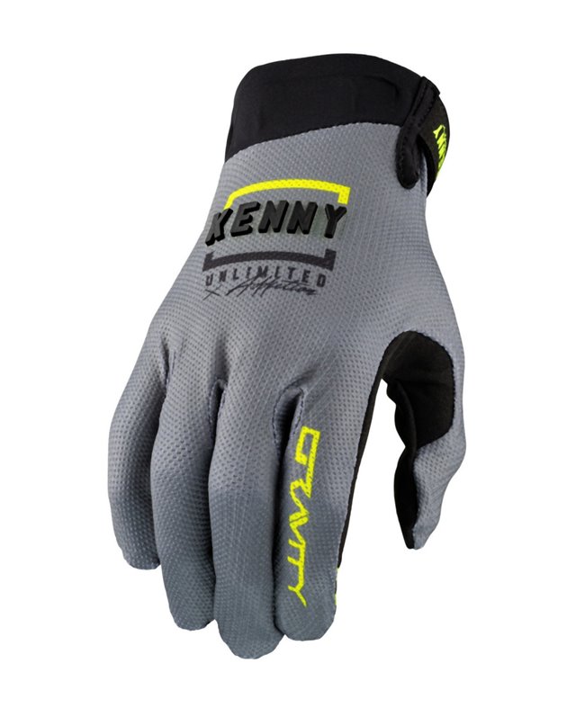 Rękawice CROSS/ENDURO / ROWEROWE MTB GRAVITY Grey/Neon Yellow Szary/Czarny/Żółty Fluo Rozmiar M Kenny Racing | 212-3009010-0903
