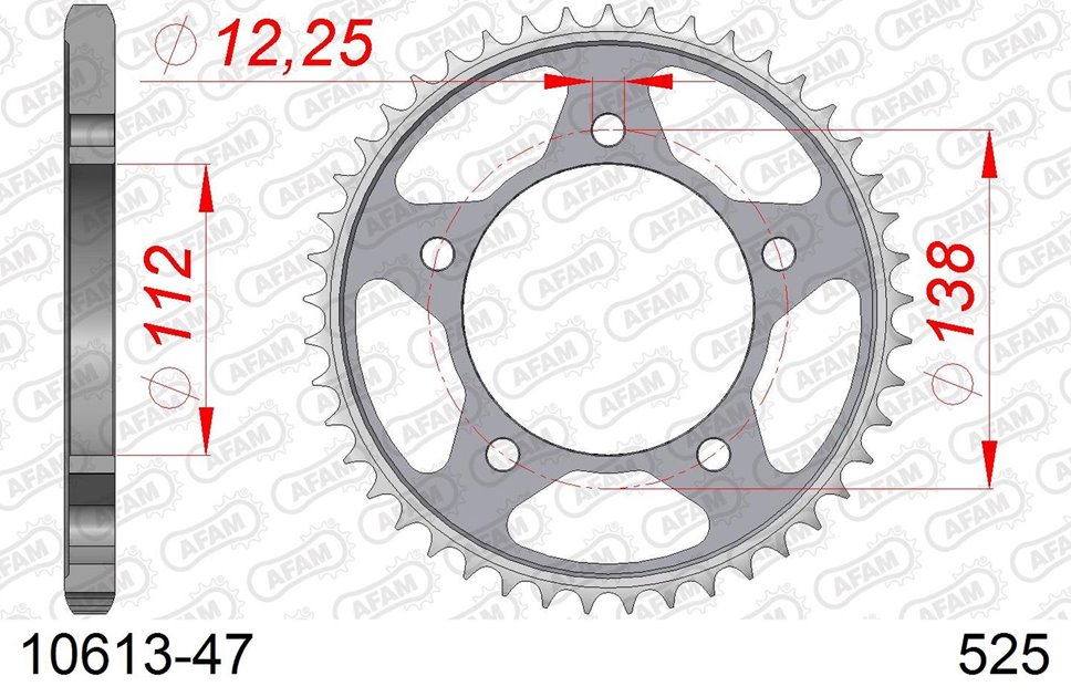 Zębatka tylna 47 Honda XL1000V Varadero ŁAŃC. 525 AFAM | 10613-47