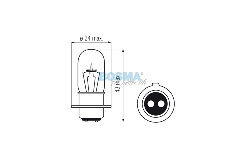 Żarówka BOSMA 12V 15 / 15W PX15D (6449) 10 szt.