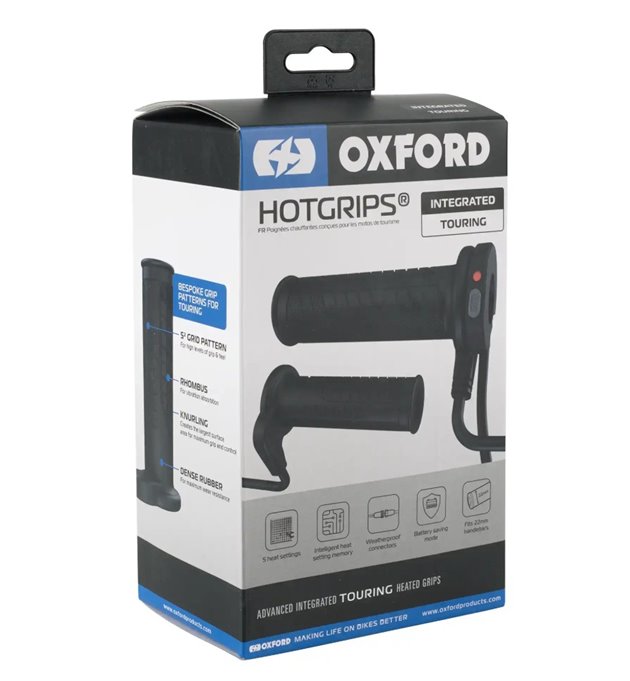 Manetki podgrzewane do motocykla Advanced Touring z przełącznikiem przy manetce EL Oxford | EL398