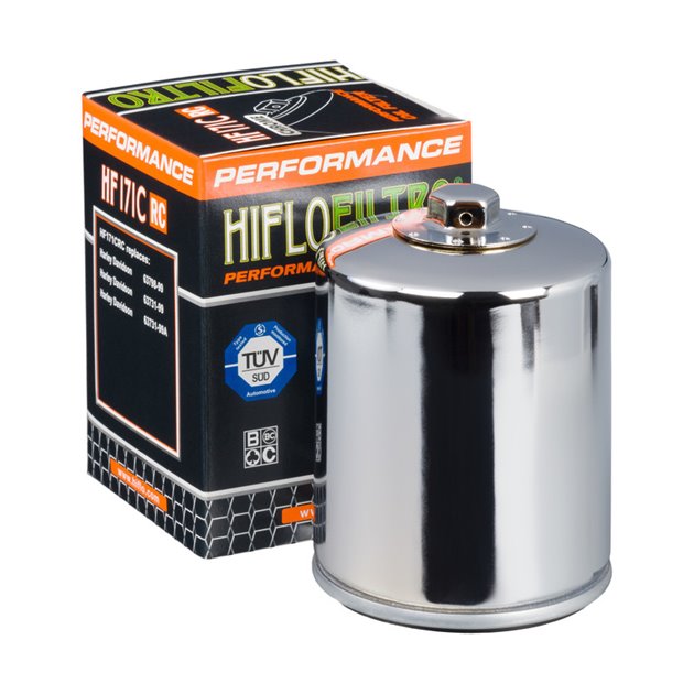 Filtr oleju HF171 HARLEY-DAVIDSON / BUELL NAKRĘTKA 17MM (RACING CHROMOWANY) (50) HifloFiltro