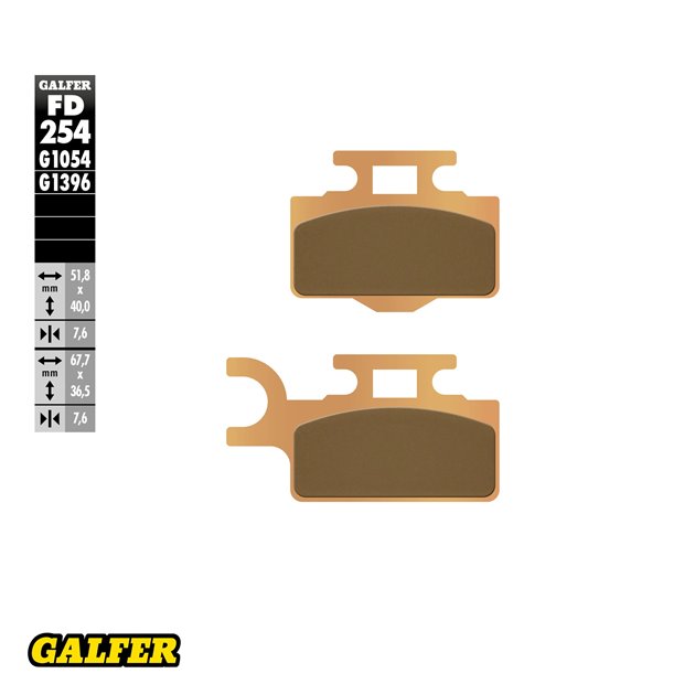 GALFER KLOCKI HAMULCOWE KH302 SPIEK METALICZNY (ZŁOTE) OFF ROAD (KX65 PRZÓD)
