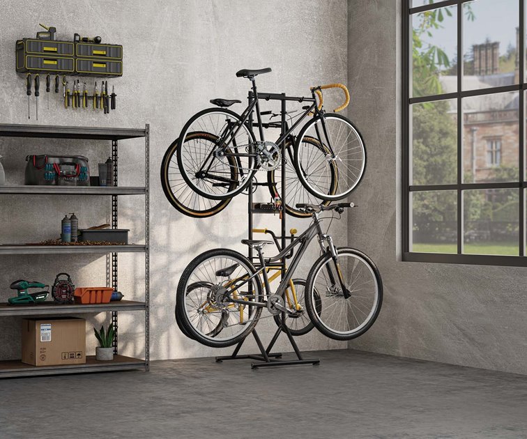Stojak rowerowy na 4 rowery wolnostojący czarny BikeTec | BT0092BL