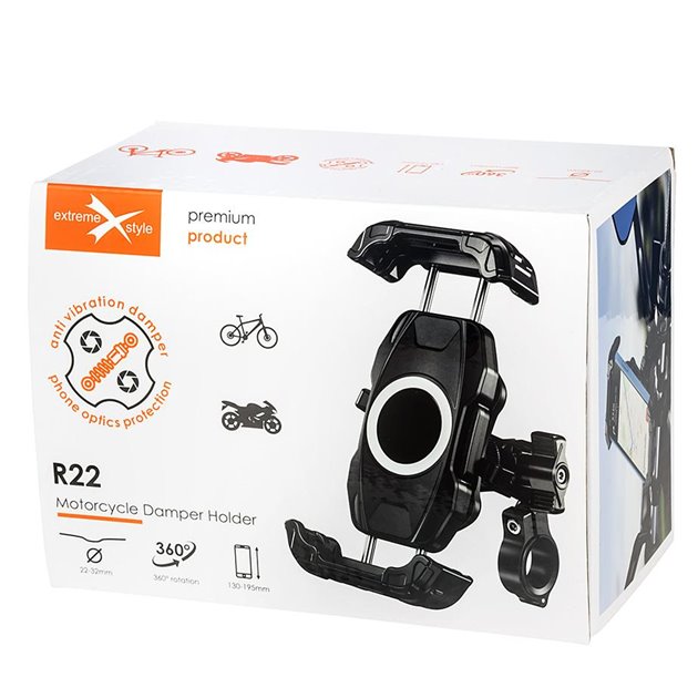 Antywibracyjny uchwyt na telefon na kierownicę motocykla i roweru R22 | UCH000247