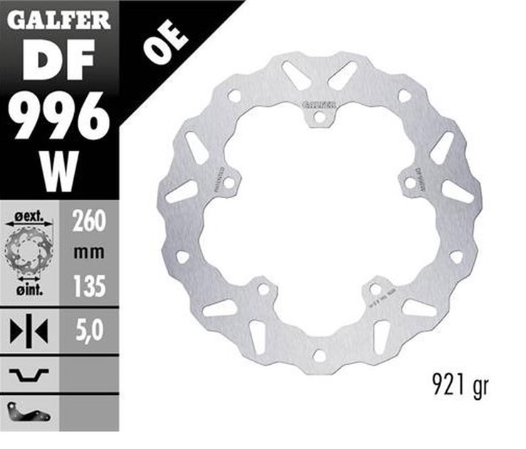 Tarcza hamulcowa tył Harley-Davidson (260X135X5) WAVE Galfer | DF996W