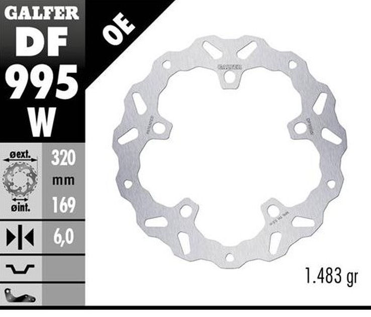 Tarcza hamulcowa przód Harley-Davidson (320X169X6) WAVE Galfer | DF995W