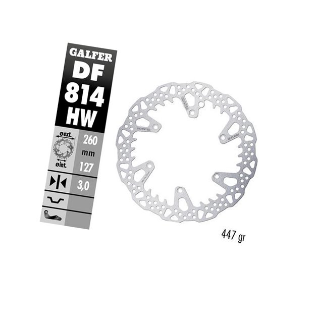 Tarcza hamulcowa przód Beta 250RR, 300RR, 350RR, 400/430/450/480/498, X-TRAINER (260X127X3MM) SHARK ENDURO MX Galfer | DF814HW
