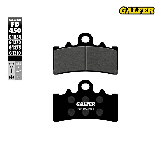 GALFER KLOCKI HAMULCOWE KH606 PÓŁMETALICZNE