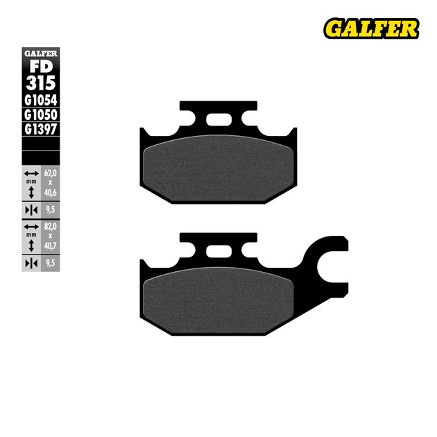 GALFER KLOCKI HAMULCOWE KH413 PÓŁMETALICZNE