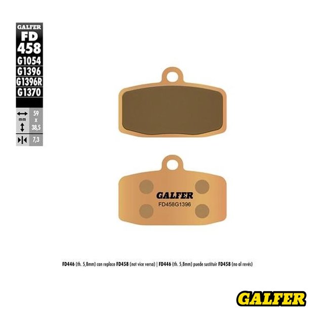 GALFER KLOCKI HAMULCOWE KH612 SPIEK METALICZNY (GRUBOŚĆ 7,3MM) OFF ROAD