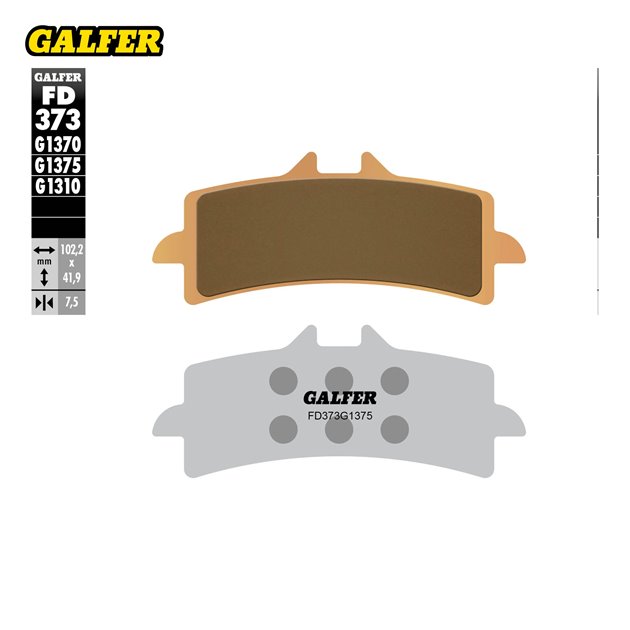 GALFER KLOCKI HAMULCOWE KH447 SPIEK METALICZNY (ZŁOTE) SINTER SPORT, PRZÓD (BREMBO)