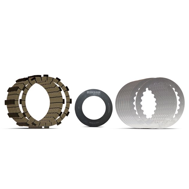 HINSON ZESTAW TARCZE SPRZĘGŁOWE Z PRZEKŁADKAMI I SPRĘŻYNĄ DDS GAS GAS EC/EX/MC 250/300/350/450/500 2023-2026; HUSQVARNA FC/FE/FS/FX/TC/TE/TX 250/300/350/450/501 2022-2026; KTM EXC/EXC-F/ SX/SX-F/XC/XC-F/SMR/XW-F 250/300/350/450/500 2022-2026