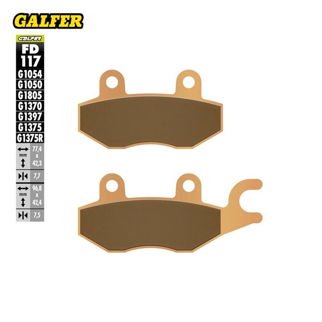 Galfer Klocki hamulcowe KH165 spiek metaliczny (złote) Sport | FD117G1375