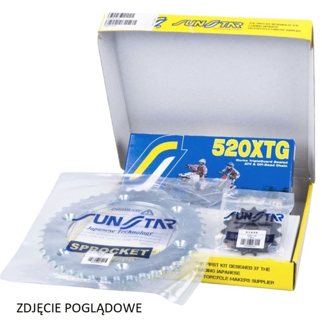 Zestaw napędowy YAMAHA XT 660R 04-12/ XTZ 660 TENERE 08-12 PLUS ZŁOTY (15/45/110) DO 750CM3