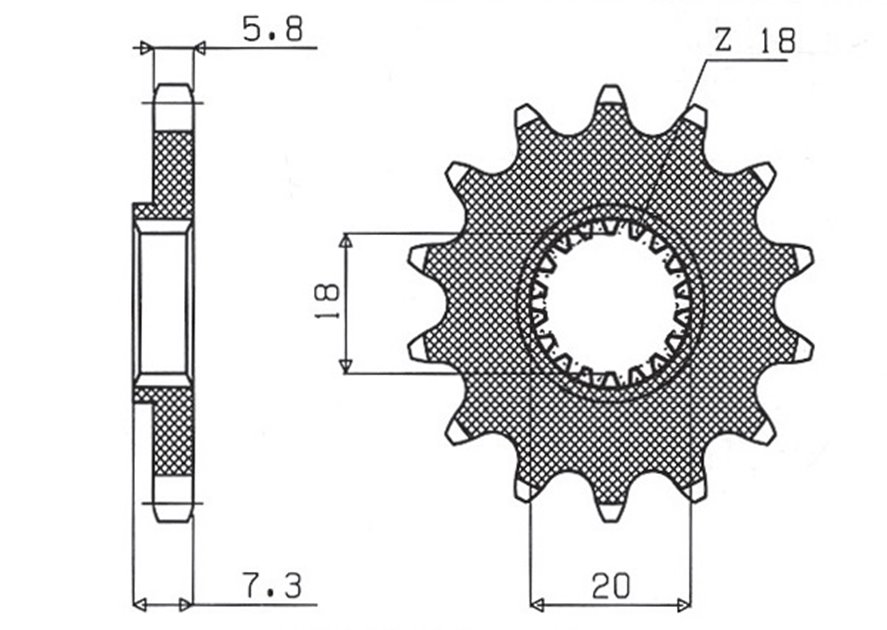 Zębatka PRZEDNIA 432 12 SUZUKI RM 125 '92-'07, RMZ 250 '10-'12 (JTF427.12) (ŁAŃC. 520) (43212JT) SUNSTAR