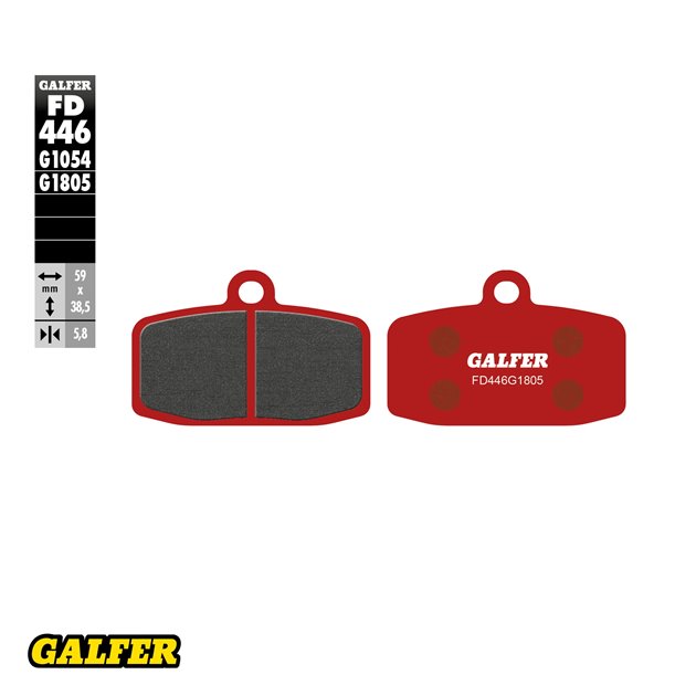 GALFER KLOCKI HAMULCOWE KH612 PÓŁMETALICZNE TRIAL