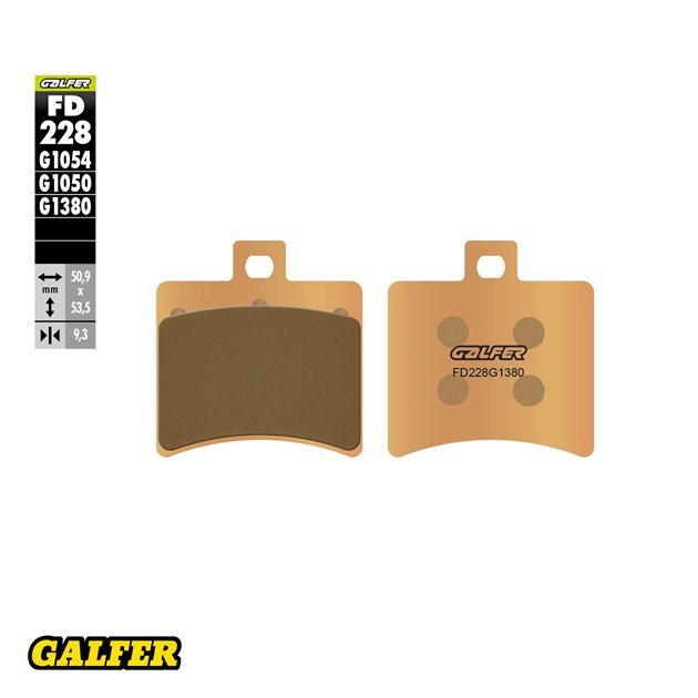 GALFER KLOCKI HAMULCOWE KH298 SPIEK METALICZNY SCOOTER (ZŁOTE) SKUTER