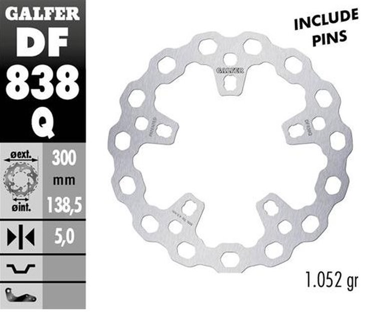 Tarcza hamulcowa przód Harley-Davidson (300X138X5) CUBIQ Galfer | DF838Q