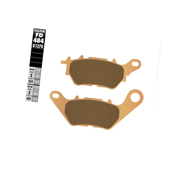 GALFER KLOCKI HAMULCOWE KH662 SPIEK METALICZNY (ZŁOTE) STREET YAMAHA YZF-R25 2015-2020, YZF-R3 2015-2025, MT-03 2016-2025, MT-25 2016-2020 TYŁ