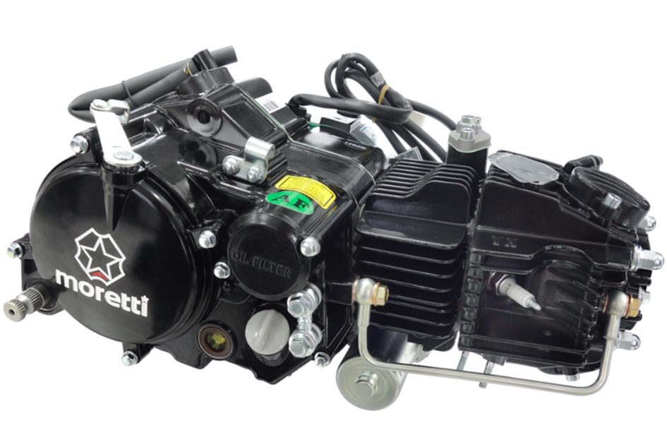 Silnik Moretti poziomy 1P60FMJ, 150cc 4T, 4-biegowy manual, czarny, z rozrusznikiem