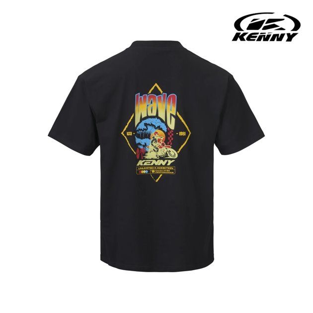 T-shirt Wave Oversize Black XXL Kenny Racing | 261-5005010-5809