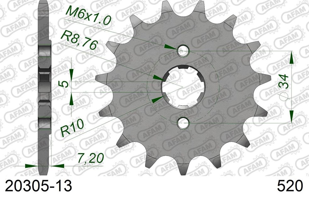 Zębatka przednia 279 13 Honda NSR 125, XR 250, CRF 230 Łańcuch 520 AFAM | 20305-13
