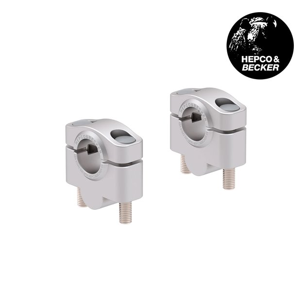 Podwyższenie kierownicy 25 mm srebrne Yamaha XSR 125 2021-2026 Hepco & Becker | 42304575 25 09