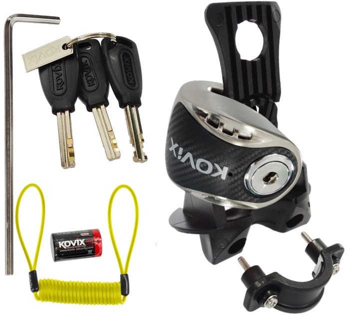 Blokada tarczy hamulcowej z alarmem KOVIX KNS6 metaliczny