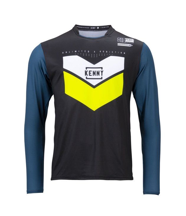 Kenny Racing Koszulka Rowerowa MTB Prolight Lime/Black Czarny/Niebieski / Żółty/Biały M | 232-3004042-5575