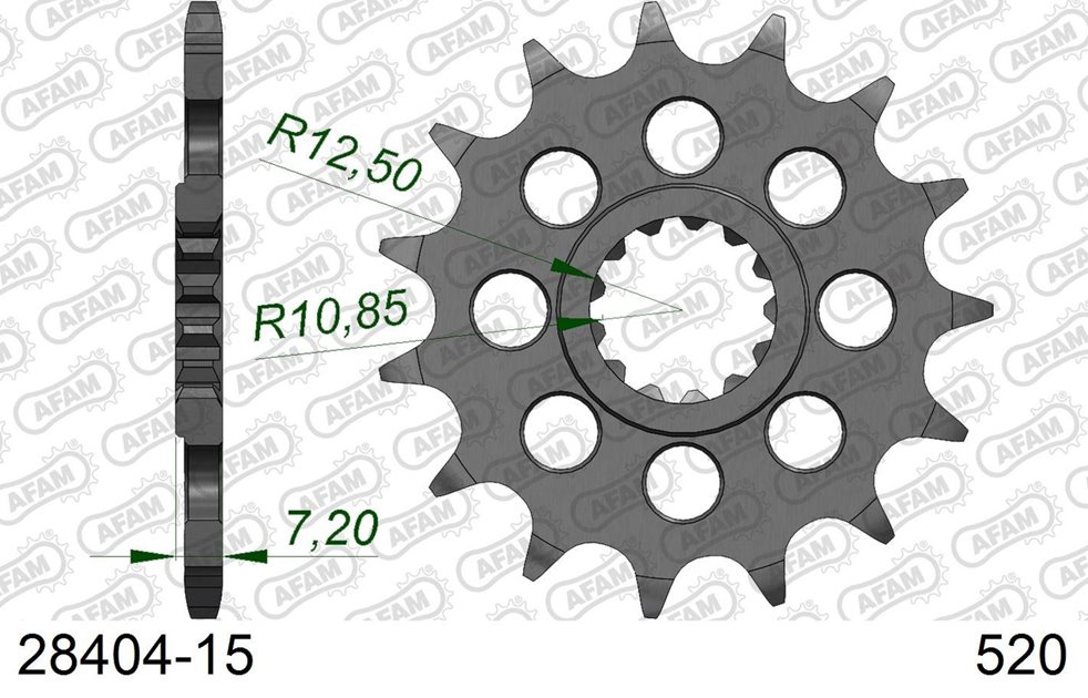 Zębatka przednia 15 Kawasaki ER6F/N, KLE 650, EX650, Suzuki SV 650 ŁAŃC. 520 AFAM | 28404-15