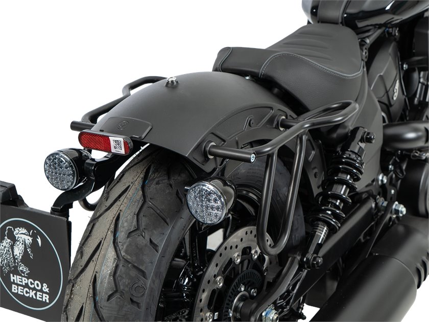 Zestaw: Stelaż pod torby Cutout czarny, torby Rugged czarne Indian Sport Scout Hepco & Becker | 6277699 00 01