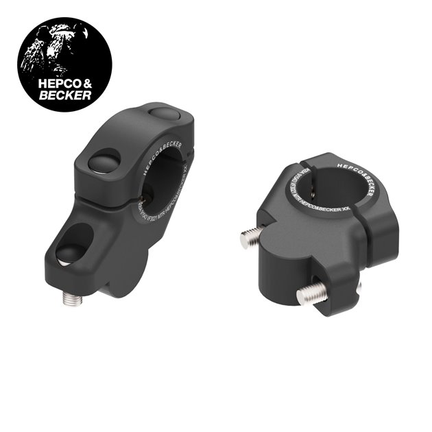 Podwyższenie kierownicy z przesunięciem Ducati Hypermotard 698 Mono/RVE 30mm wys., 21mm tył, czarne Hepco & Becker | 42407713 00 01