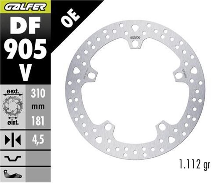 GALFER TARCZA HAMULCOWA PRZÓD BMW R 1300GS ADVENTURE 2023-2025 (ROUND DISC) (310X181X4.5MM)