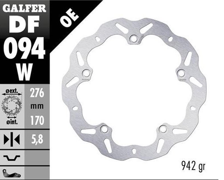 Tarcza hamulcowa Przód Honda VFR 1200FA, VFR 1200X Crosstourer (WAVE FIXED) (276X170X5,8mm) Galfer | DF094W