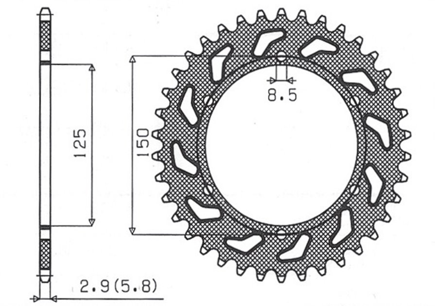 Zębatka TYLNA 899 42 KTM SX/EXC (JTR897.42) (ŁAŃC. 520) (89942JT) SUNSTAR