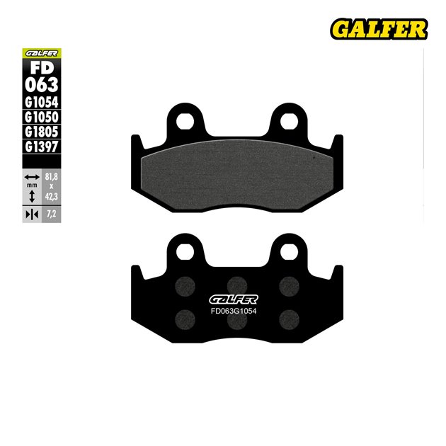 GALFER KLOCKI HAMULCOWE KH092 / KH323 PÓŁMETALICZNE (GRUBOŚĆ 7,2MM)