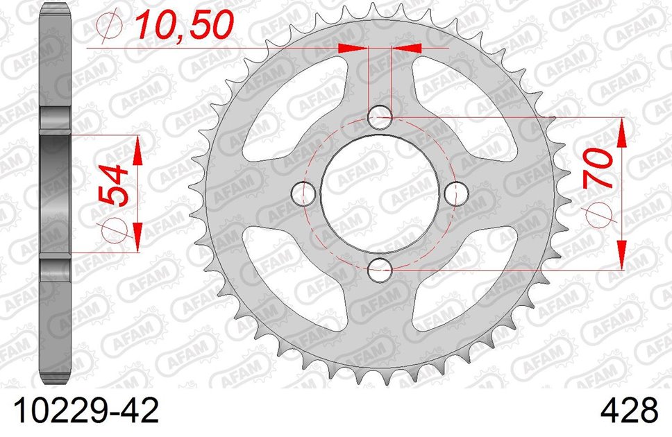 Zębatka tylna 42 Honda CBR 125 ŁAŃC. 428 AFAM | 10229-42